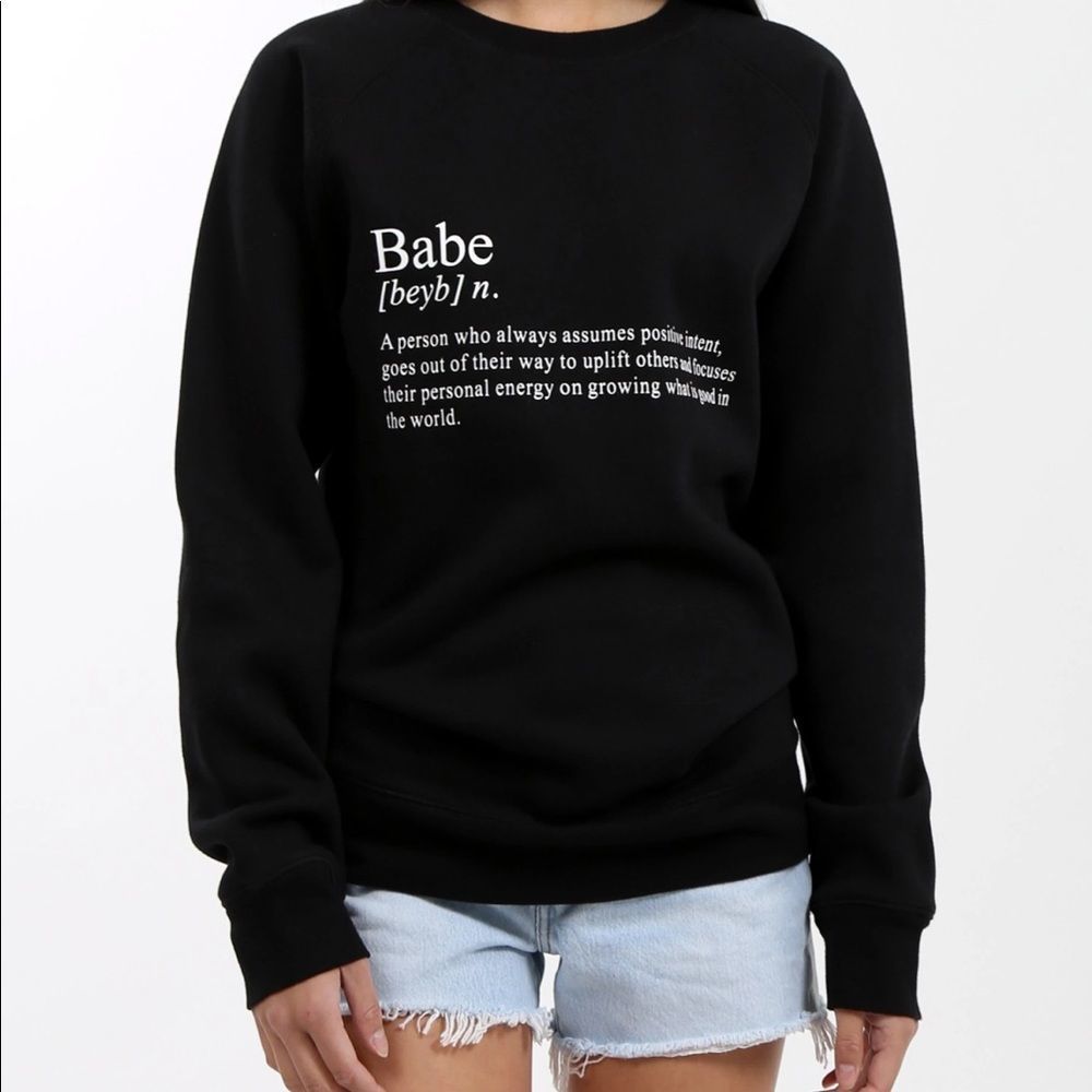 Brunette The Label Babe Definition Crewneck Sweatshirt Size L/XL
